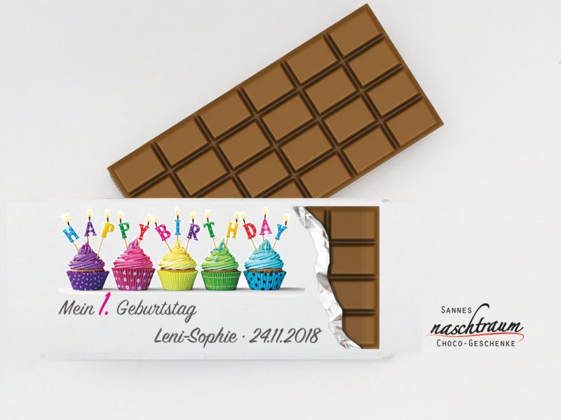 10 Schokotäfelchen "1. Geburtstag"