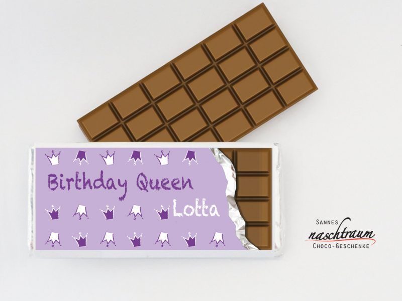 10 Schokotäfelchen "Birthday Queen individuell"