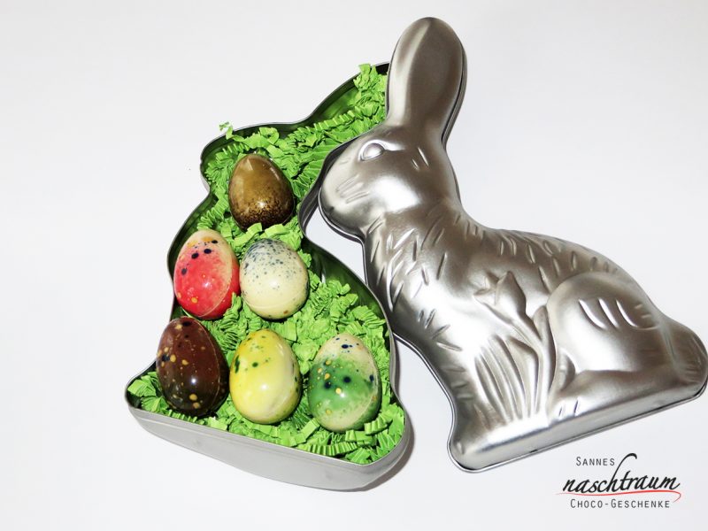Hasendose "Bunny" mit gefüllten Schokoladeneiern