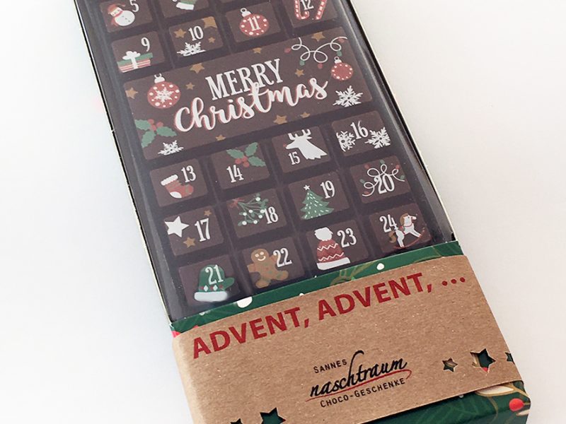 Adventskalender aus Zartbitter Schokolade - AB MITTE OKTOBER