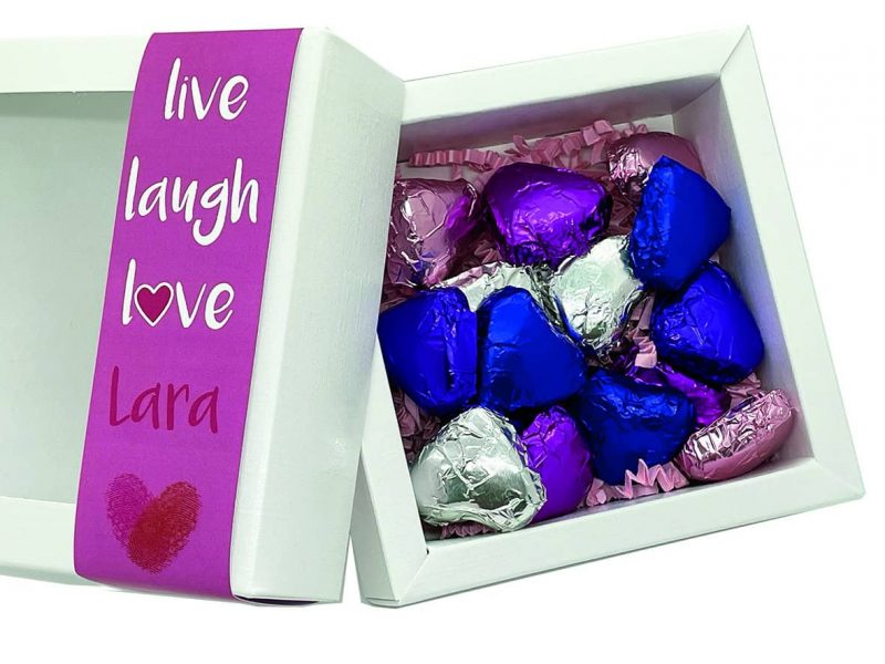 15 Herzen aus Schokolade in Geschenkverpackung