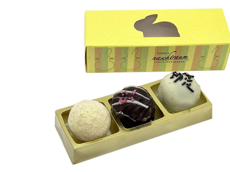 3 köstliche Trüffel in Oster-Geschenkstange