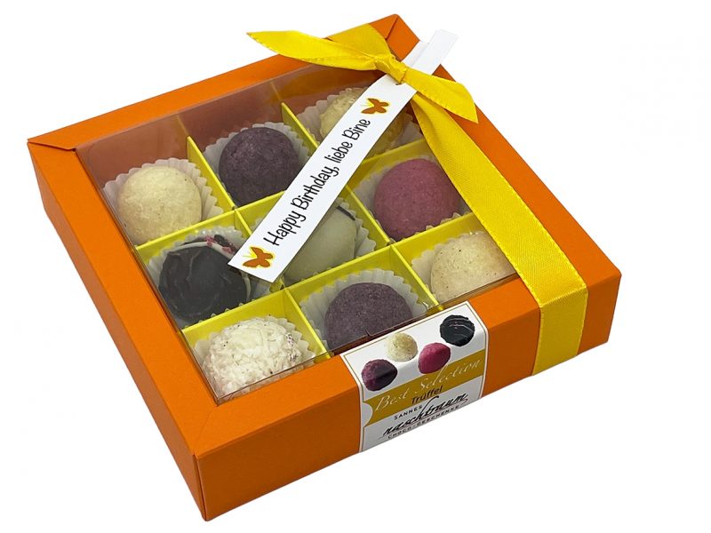 9 edle Trüffel in eleganter Geschenkverpackung