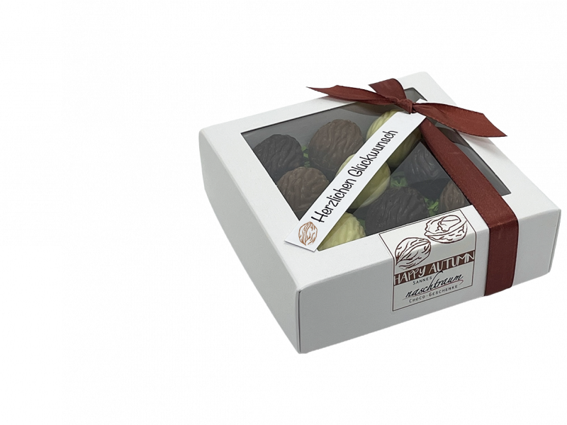 9 Walnüsse aus gefüllter Schokolade in Geschenkbox