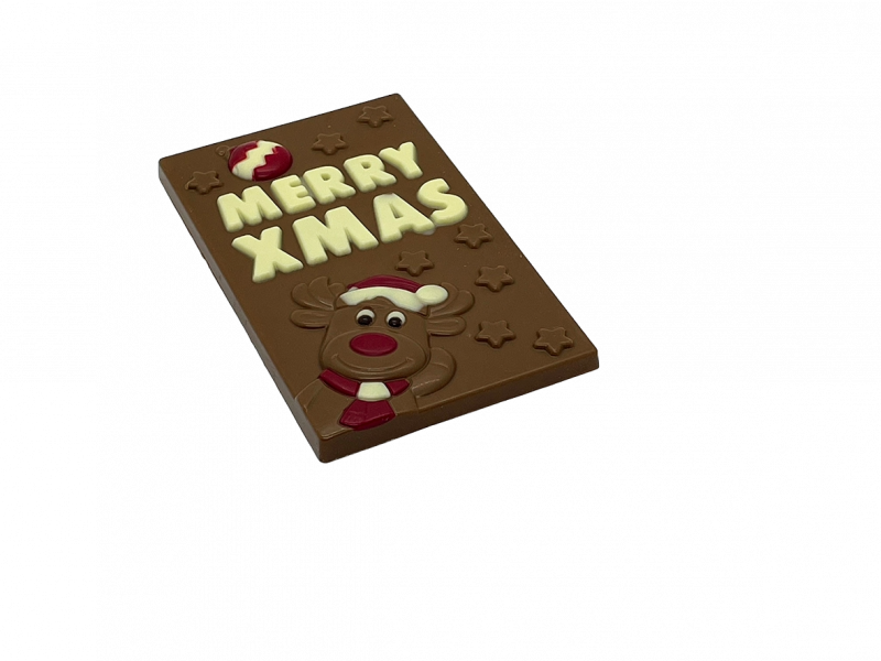 Weihnachtsschokolade "Merry XMAS" aus Edelvollmilch Schokolade