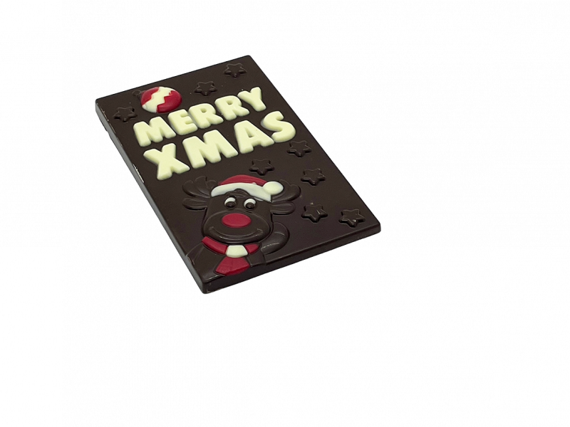 Weihnachtsschokolade "Merry XMAS" aus Zartbitter Schokolade