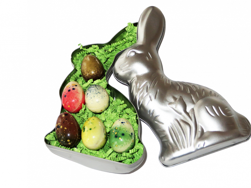 Hasendose "Bunny" mit gefüllten Schokoladeneiern