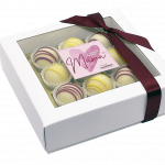 Geschenkbox 9 handgemachte Trüffel weißer Schokolade Muttertag