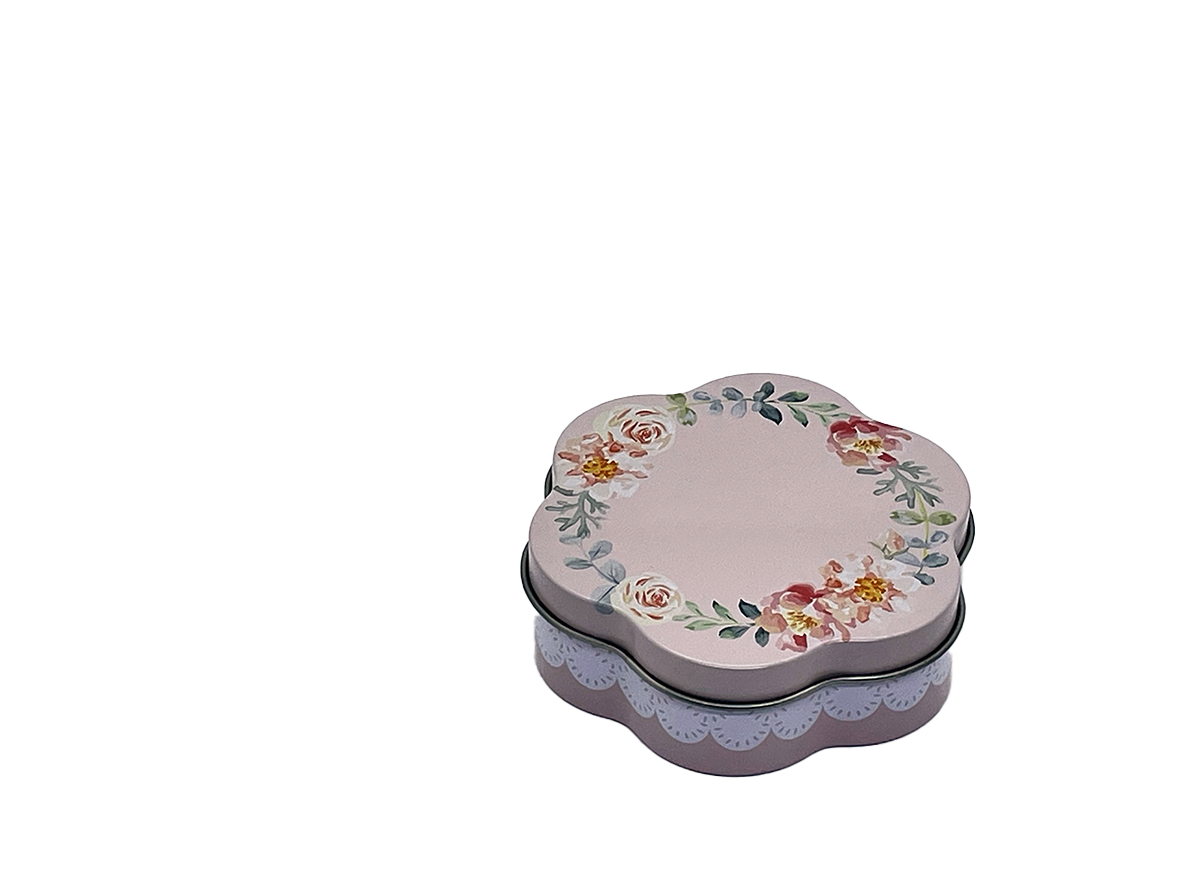 Rosafarbene Blumentraum-Dose