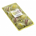 Gemischtes Pralinen-Set mit 8 Trüffeln in den Sorten Limoncello und Apfelkuchen von Sannes Naschtraum.